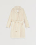 Belted shearling coat