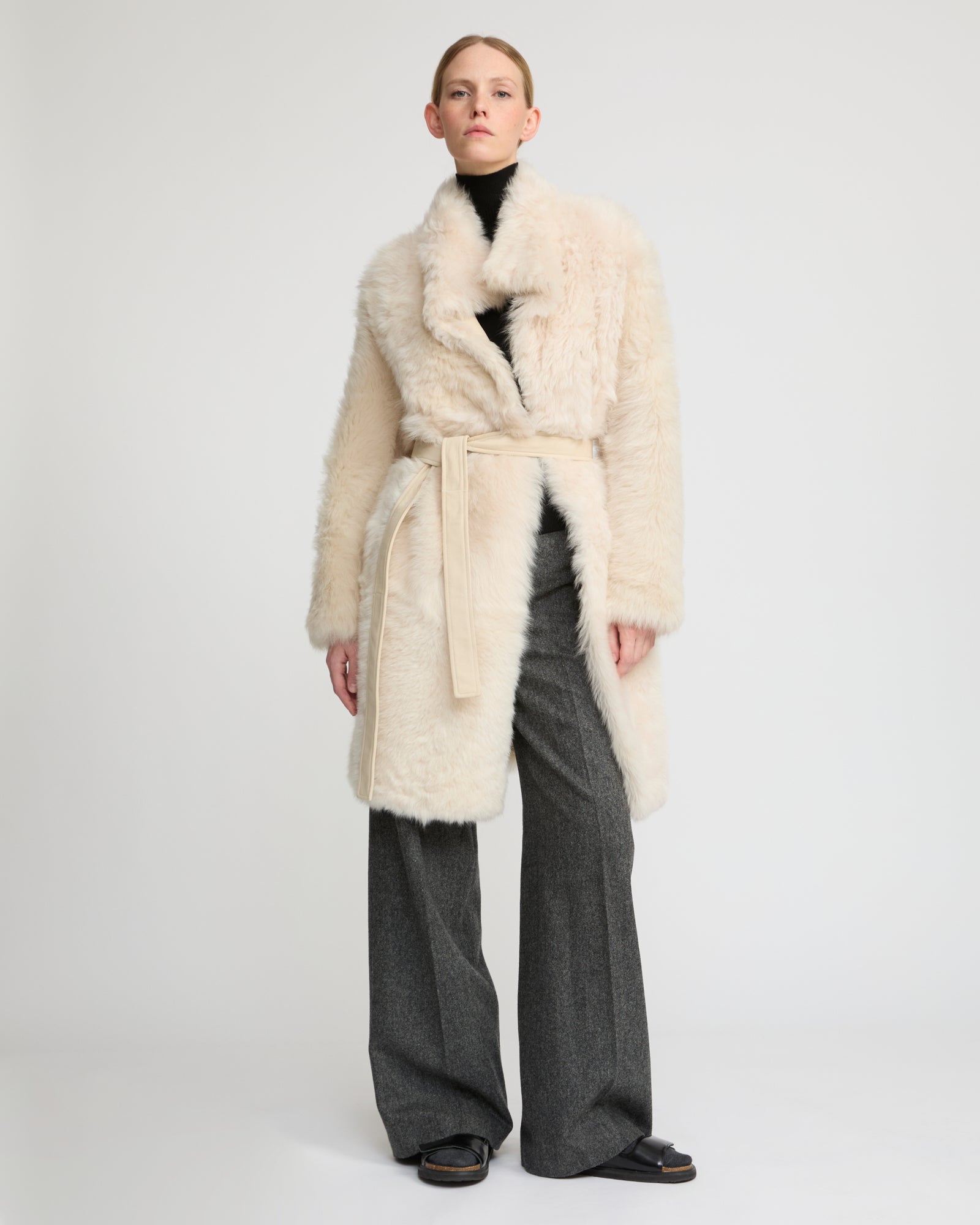 Reversible coat in Toscana lambskin - white - Yves Salomon – Yves