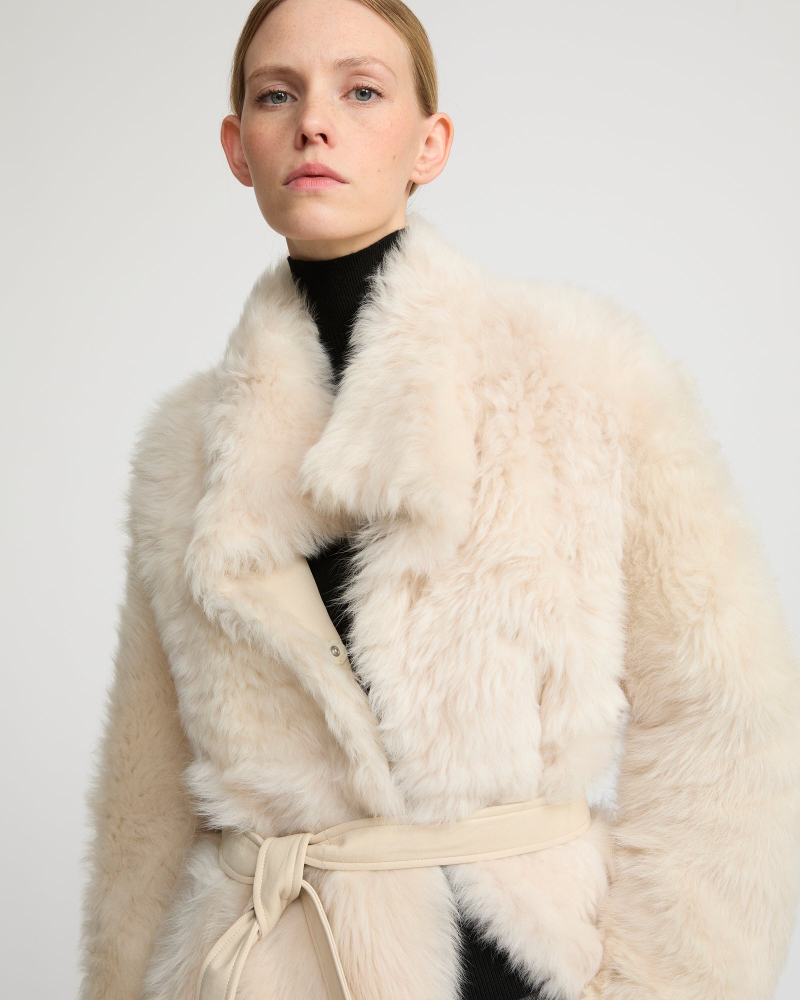 Reversible coat in Toscana lambskin - white - Yves Salomon – Yves