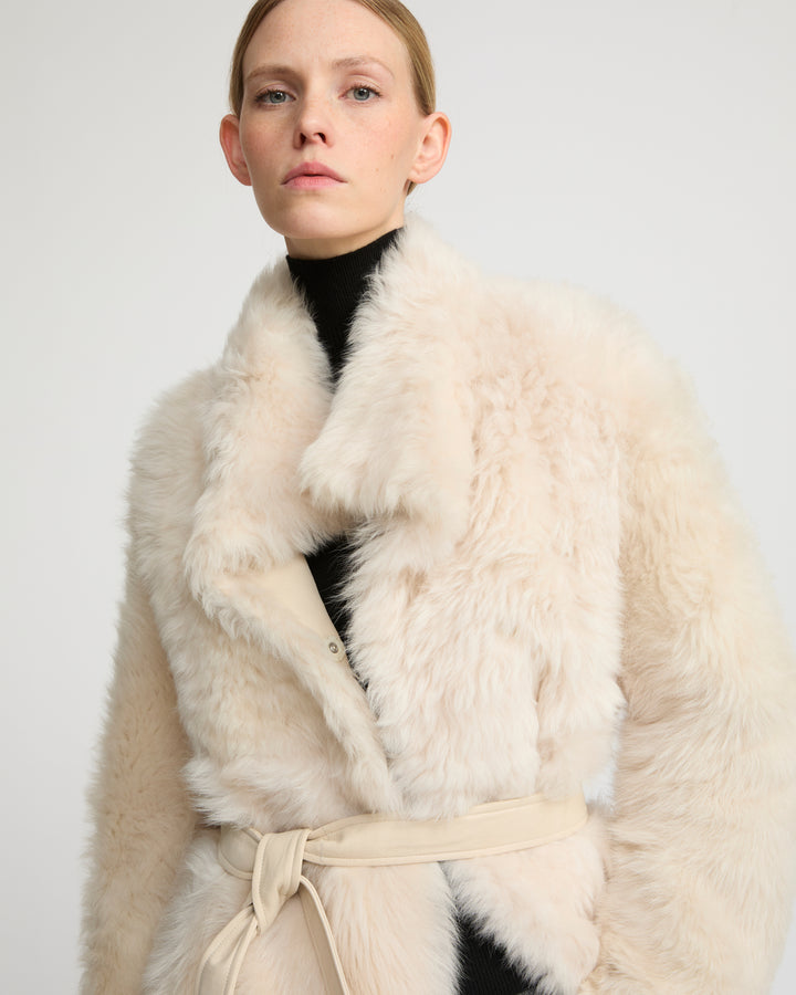 Reversible coat in Toscana lambskin