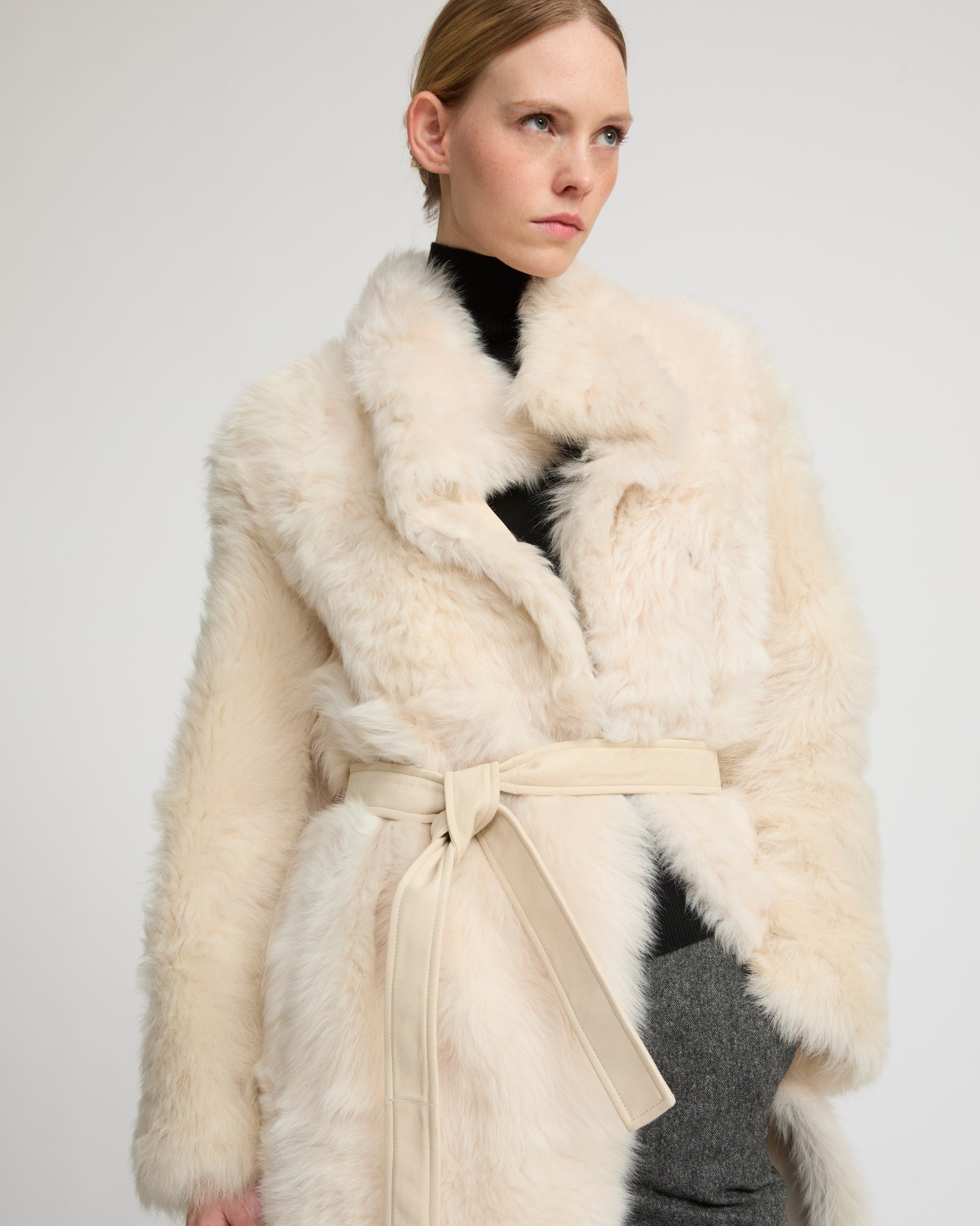 Reversible coat in Toscana lambskin - white - Yves Salomon – Yves