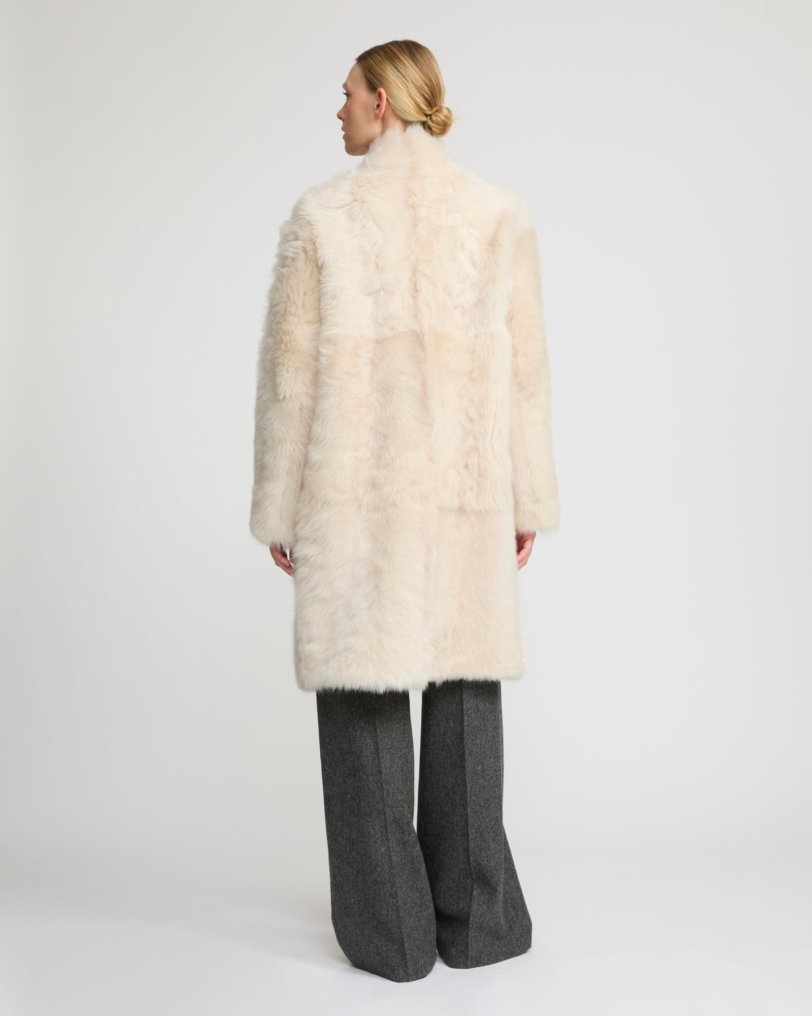 Reversible coat in Toscana lambskin - white - Yves Salomon – Yves