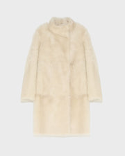 Reversible belted coat in Toscana lambskin