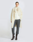 Reversible belted coat in Toscana lambskin