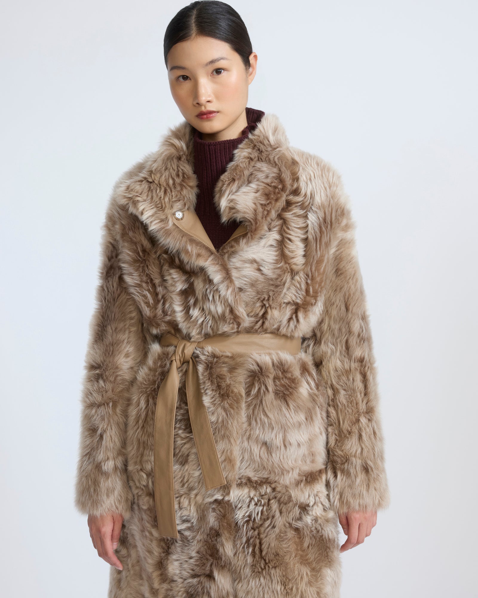 Reversible belted coat in Toscana lambskin - Yves Salomon - New Fall/Winter Collection