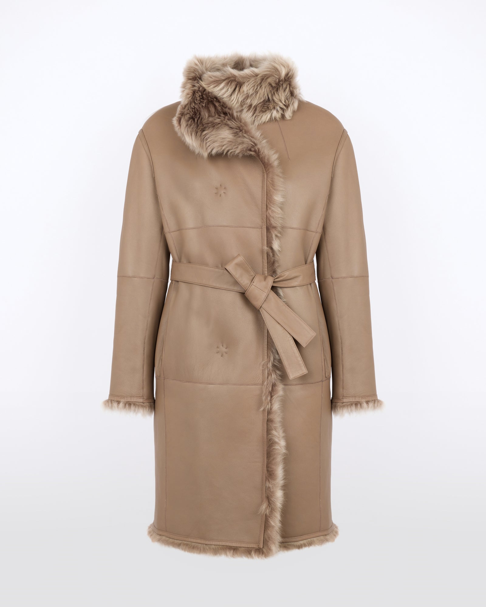 Reversible belted coat in Toscana lambskin - Yves Salomon - New Fall/Winter Collection