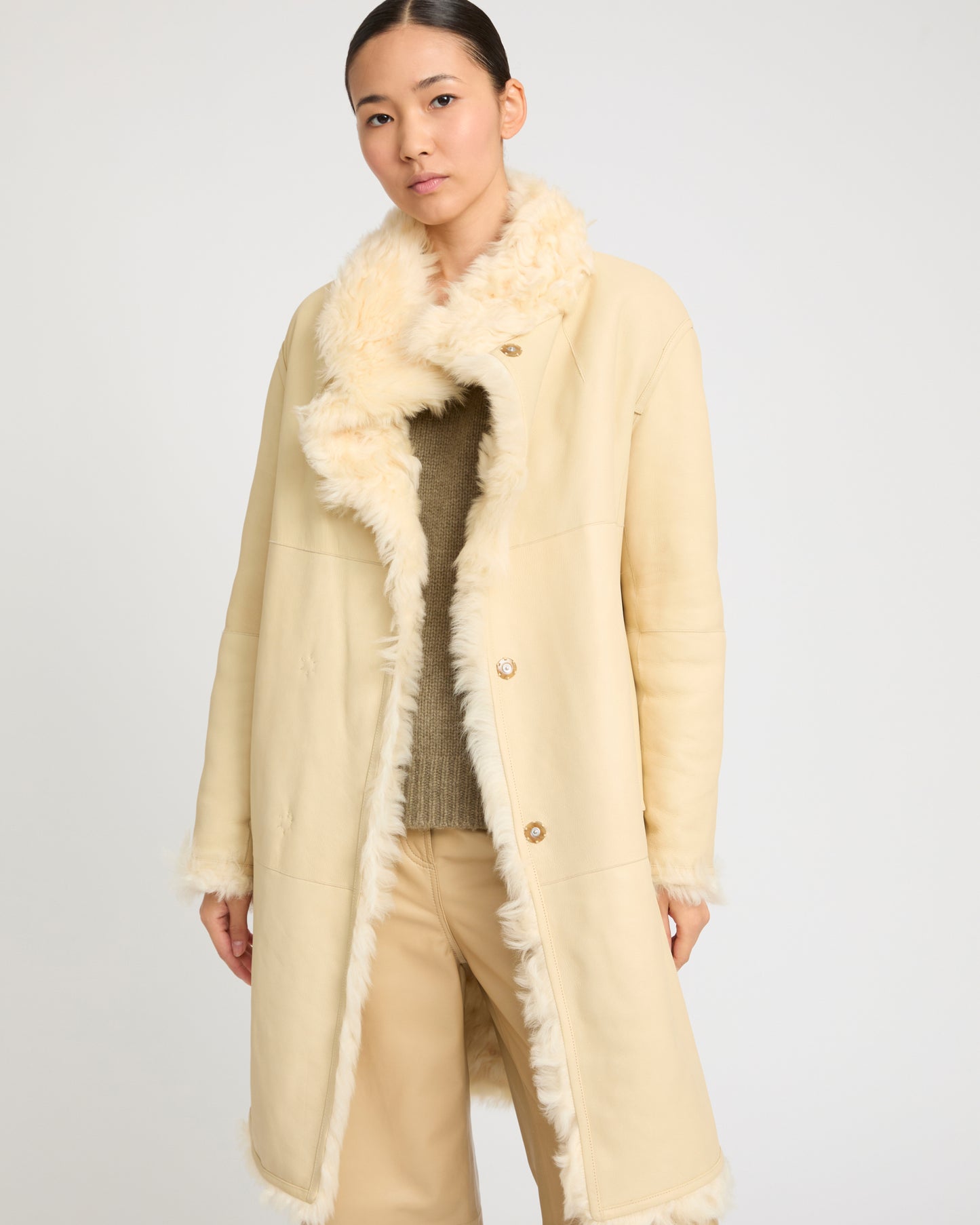 Reversible coat in Toscana lambskin