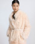 Reversible belted coat in Toscana lambskin