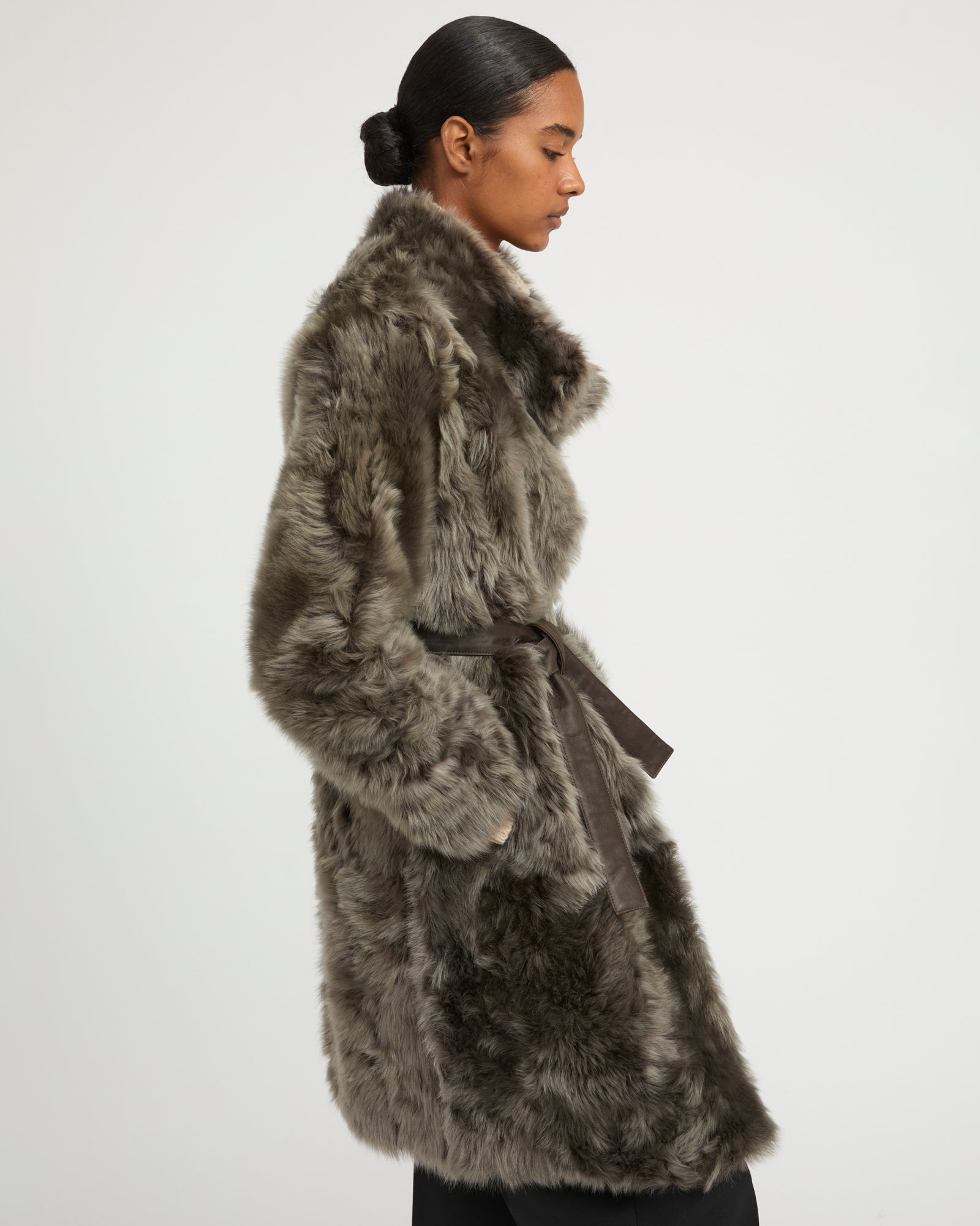 Reversible coat in Toscana lambskin - grey - Yves Salomon – Yves