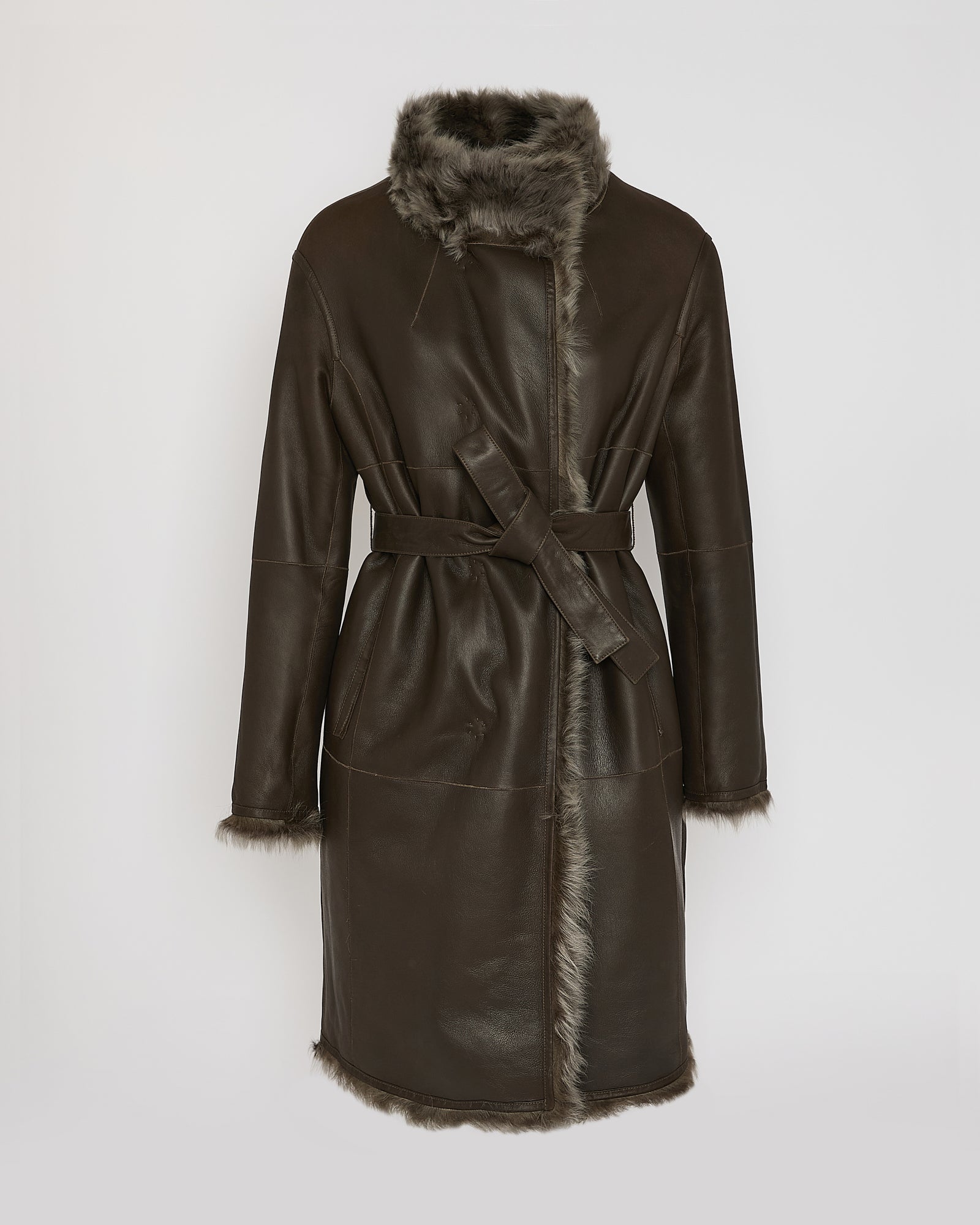 Reversible coat in Toscana lambskin - grey - Yves Salomon – Yves
