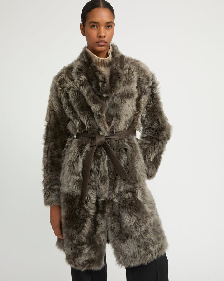 Reversible coat in Toscana lambskin