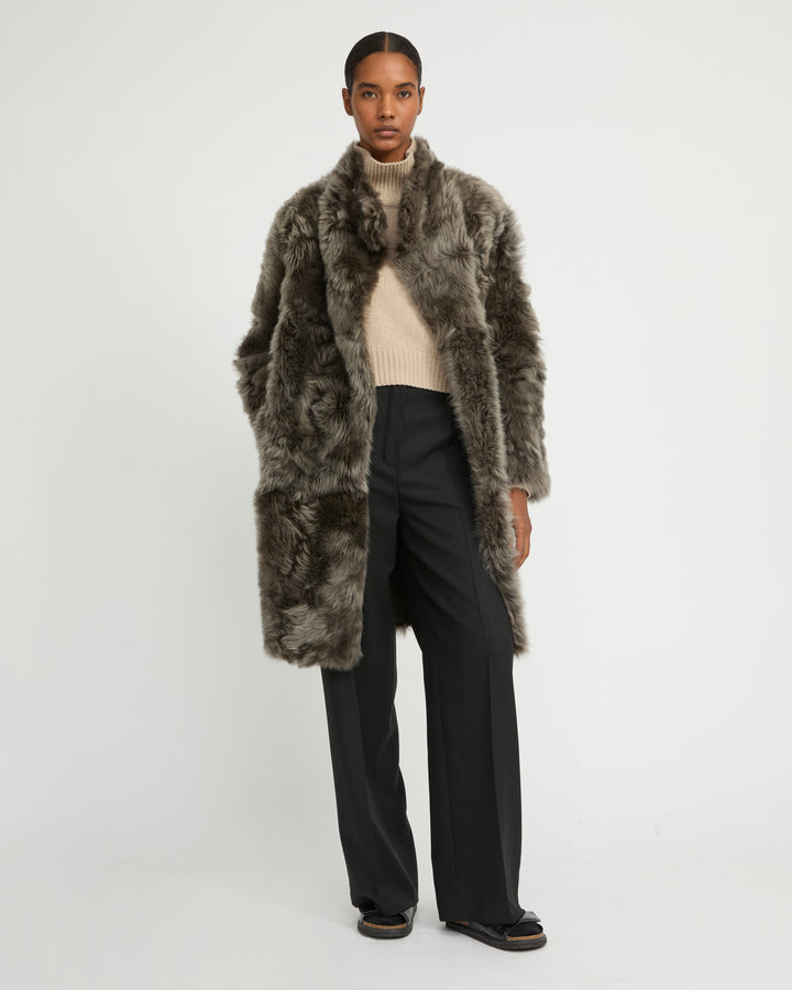 Reversible coat in Toscana lambskin