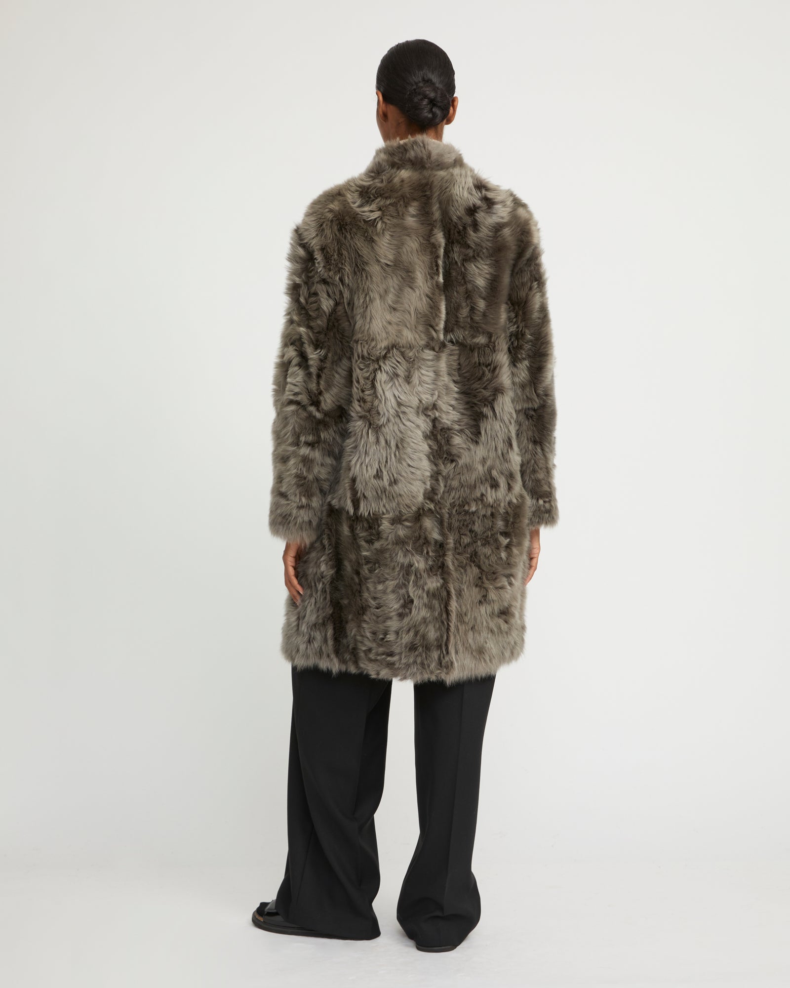 Reversible coat in Toscana lambskin - grey - Yves Salomon – Yves