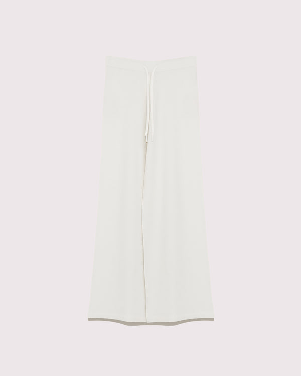 Wide-leg knit trousers - white - Yves Salomon