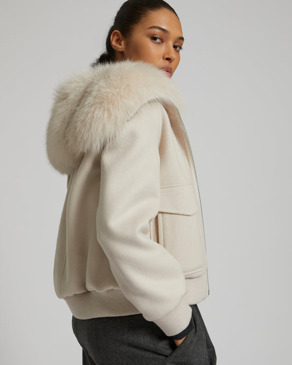 Yves Salomon Mink Fur Jacket in White