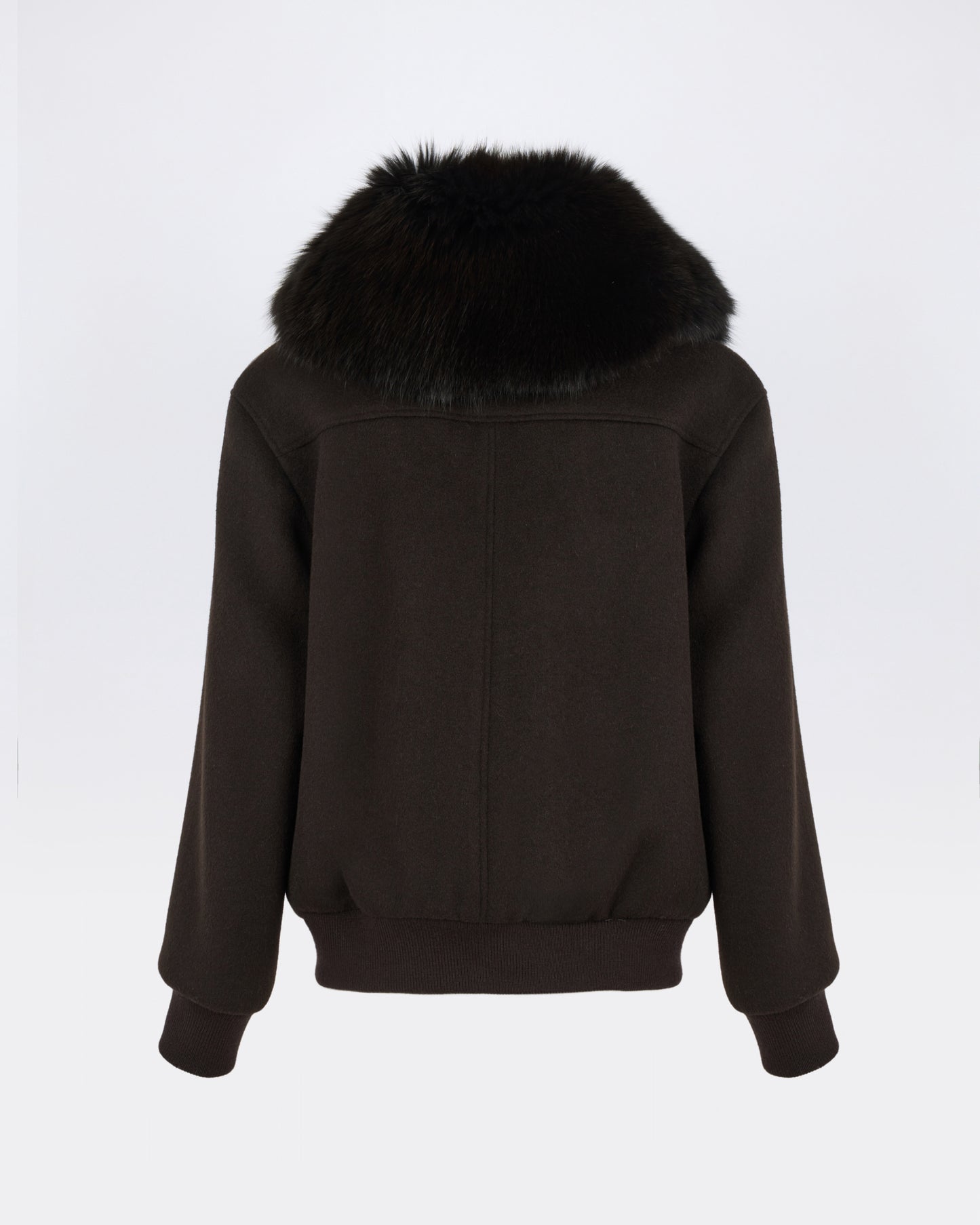 Cropped jacket in cashmere wool with fox fur collar - Yves Salomon - New Fall/Winter Collection