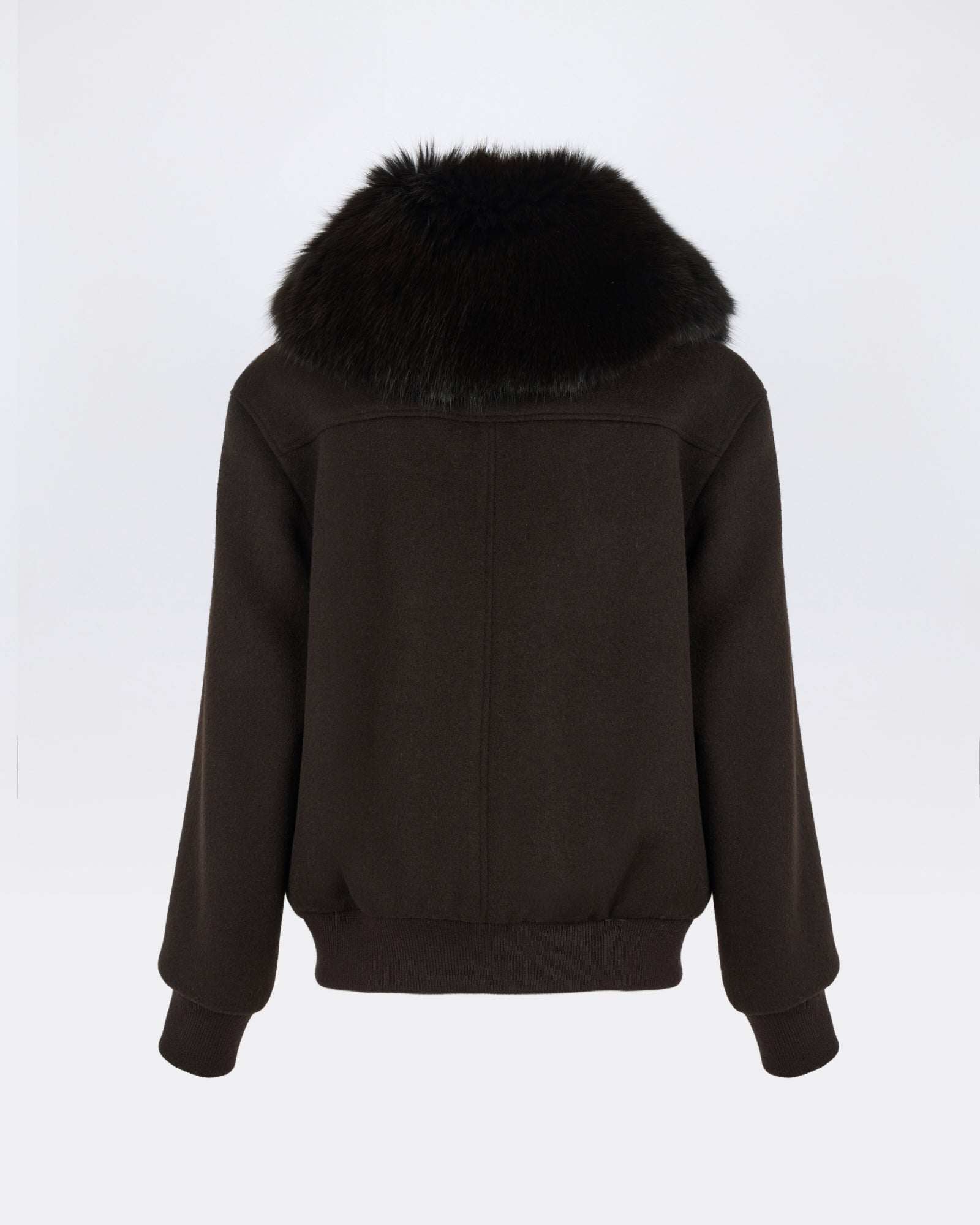 Cropped jacket in cashmere wool with fox fur collar - Yves Salomon - New Fall/Winter Collection