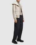 Cashmere wool jacket with mink fur collar