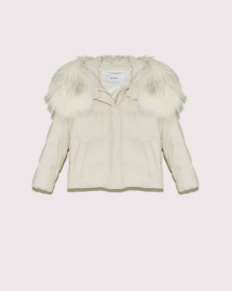 Extra-long down jacket with hood - black - Yves Salomon
