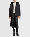 Hooded blouson in mink fur reversible technical fabric