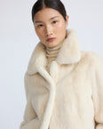 Short jacket in long-haired mink fur