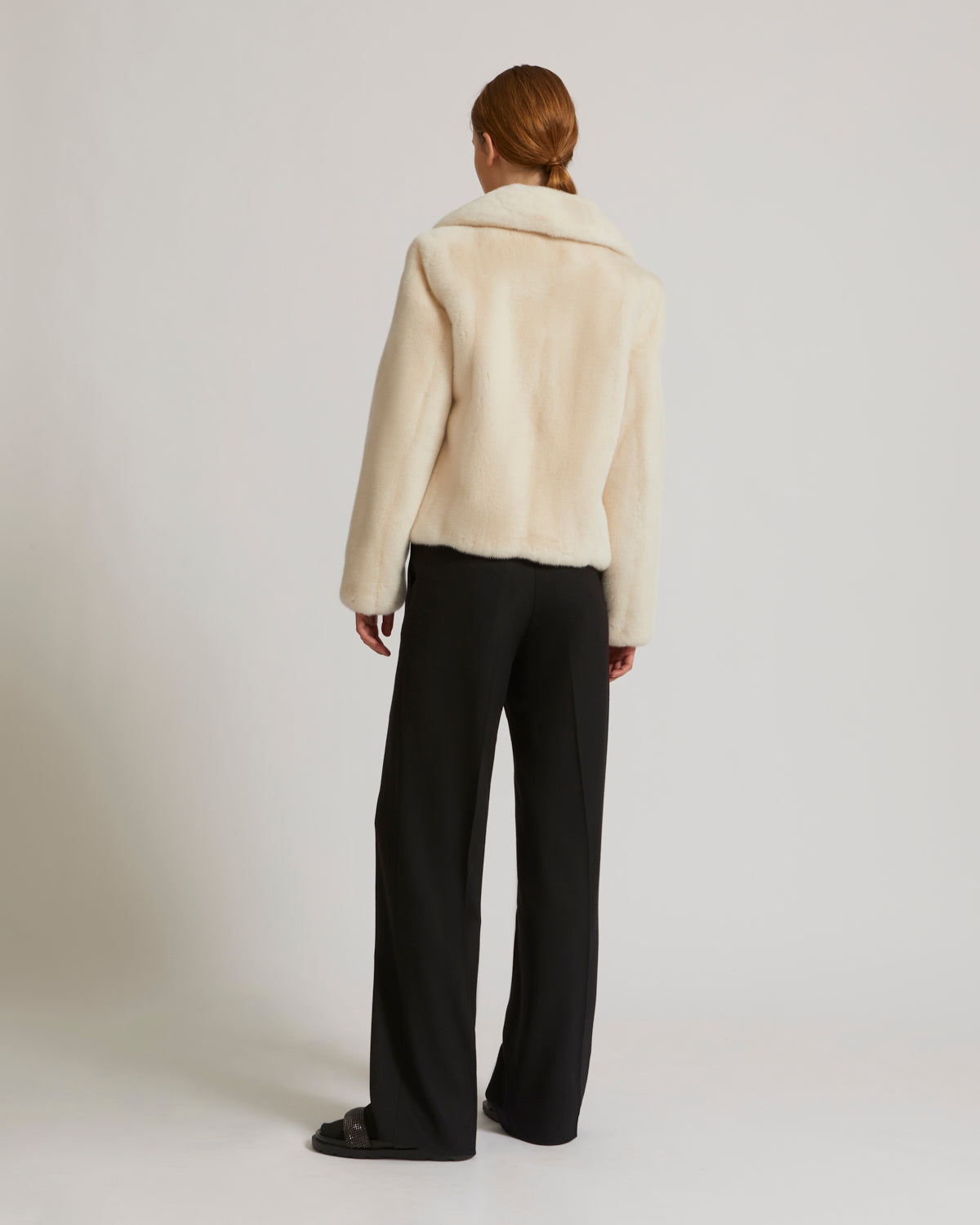 Short jacket in long-haired mink fur - white - Yves Salomon