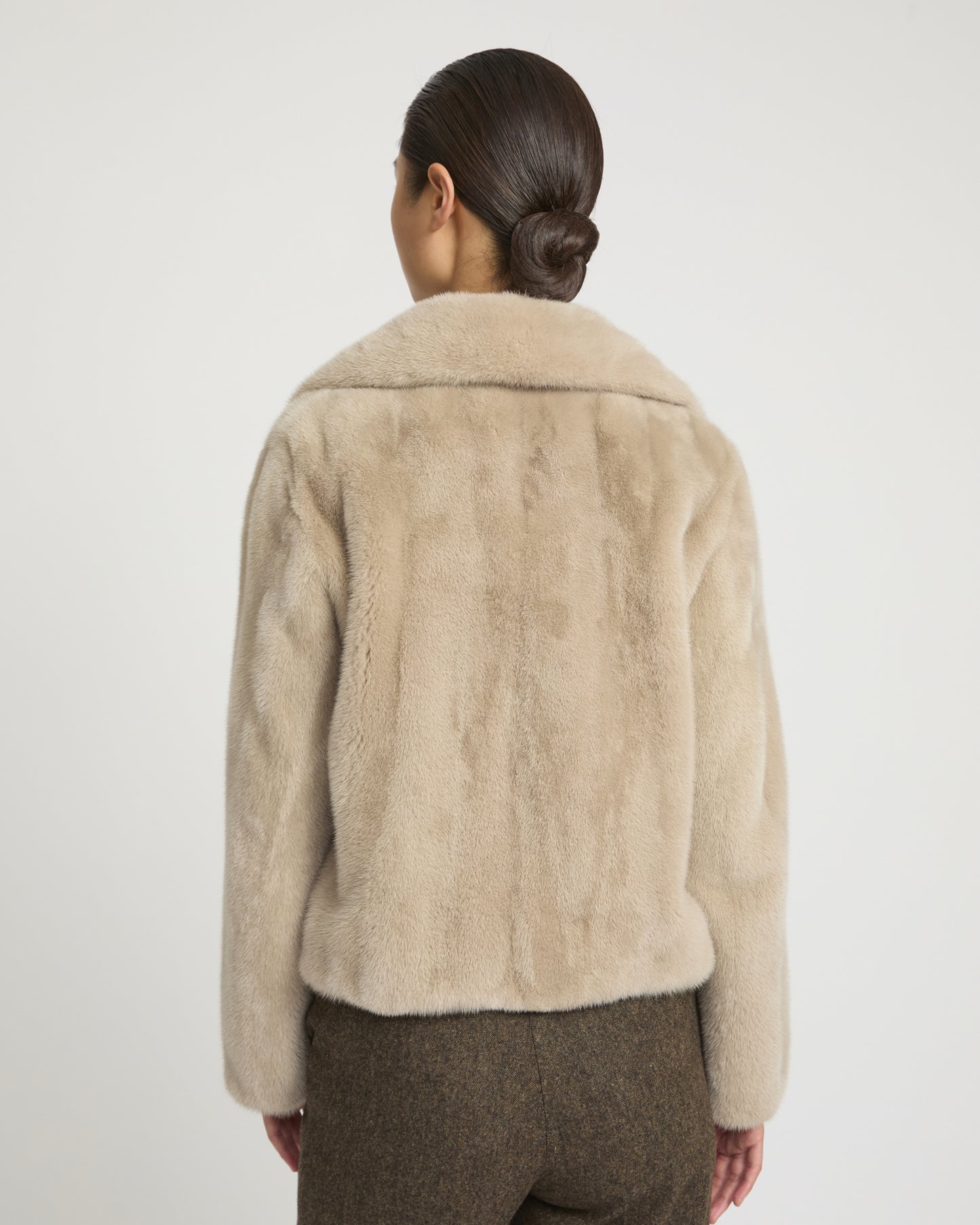 Short jacket in long-haired mink fur