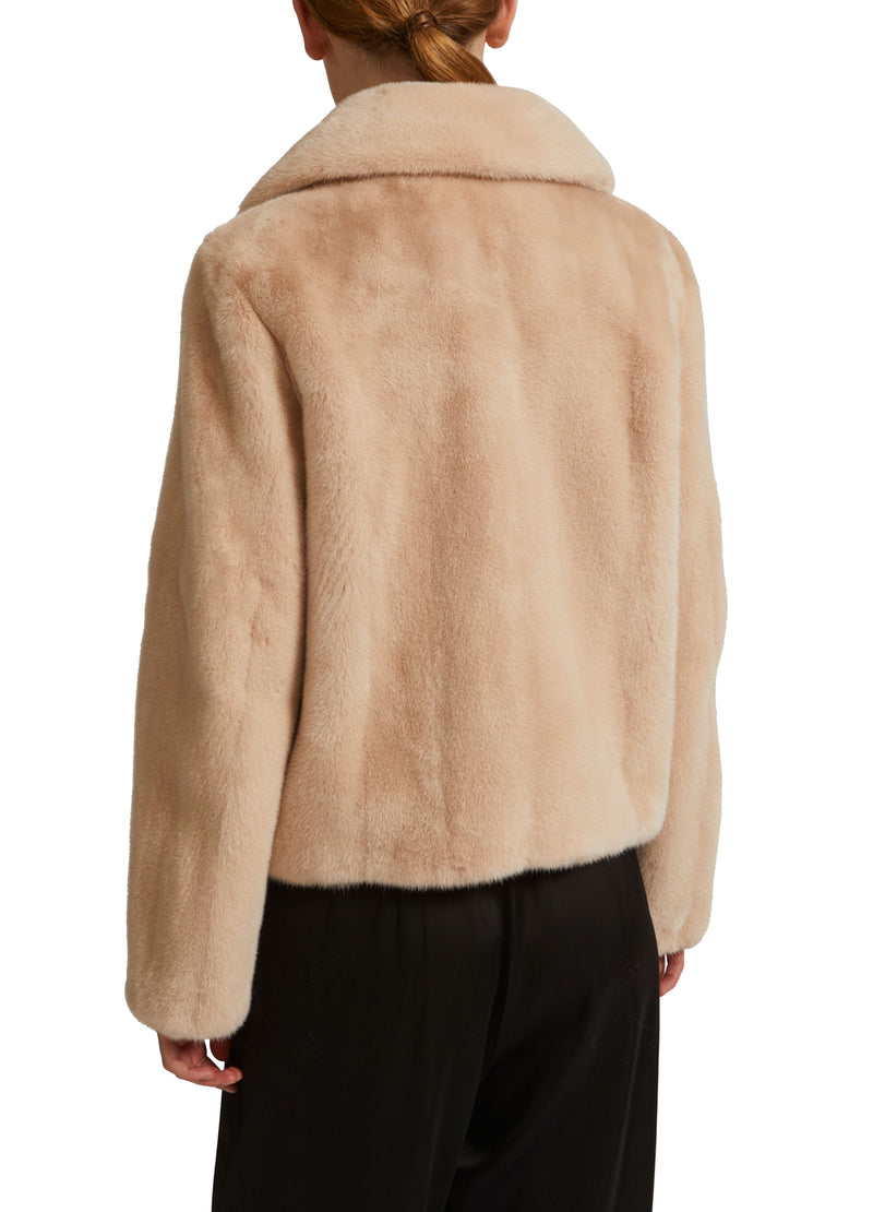 Short jacket in long-haired mink fur