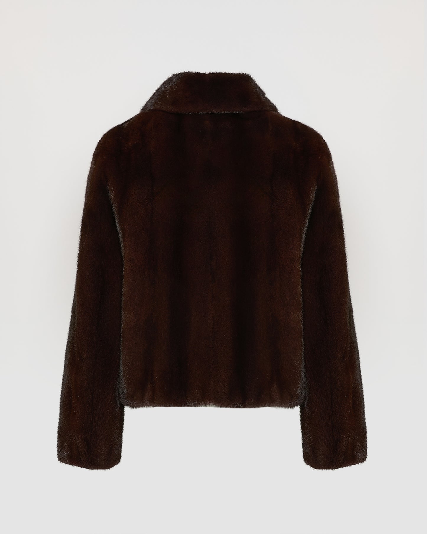 Short jacket in long-haired mink fur