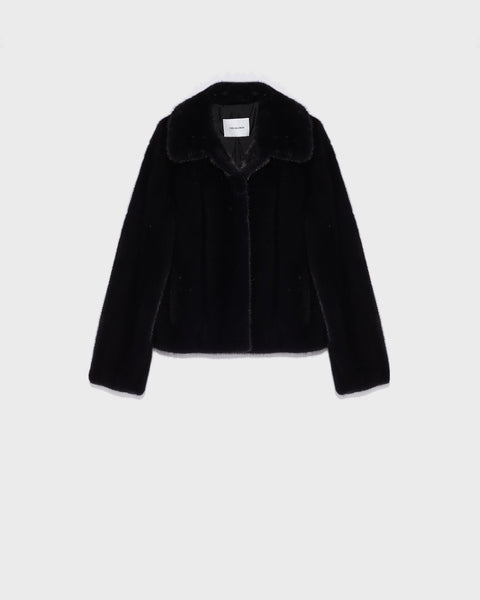Short jacket in long-haired mink fur - navy - Yves Salomon – Yves