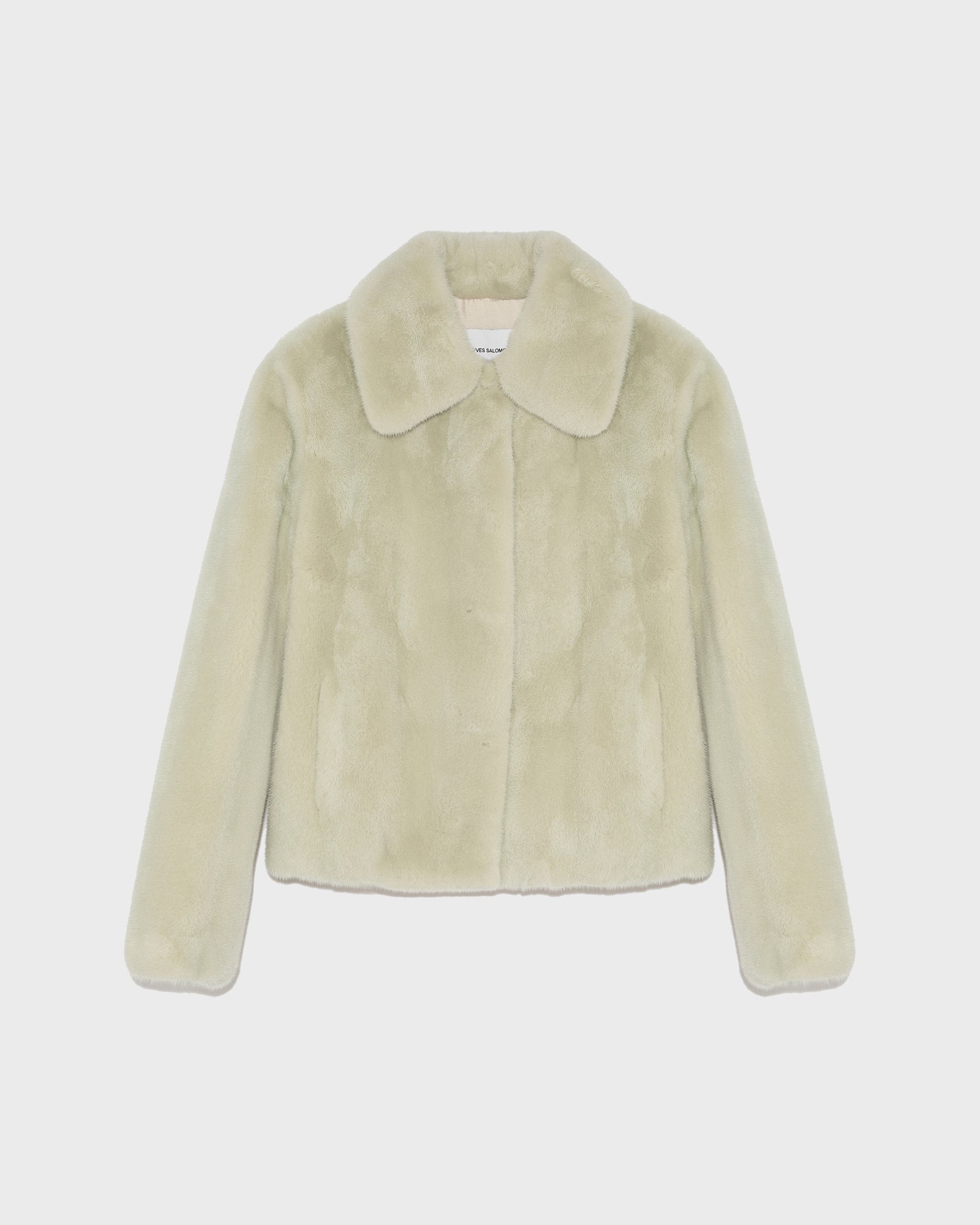 Short jacket in long-haired mink fur - light green - Yves Salomon