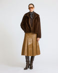 Short jacket in long-haired mink fur