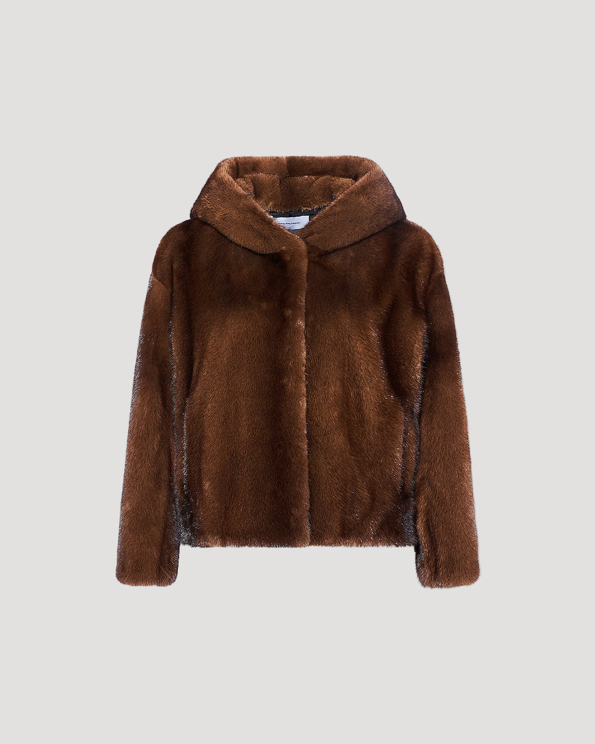 Hooded jacket in long-haired mink fur
