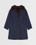 Reversible technical parka with mink fur
