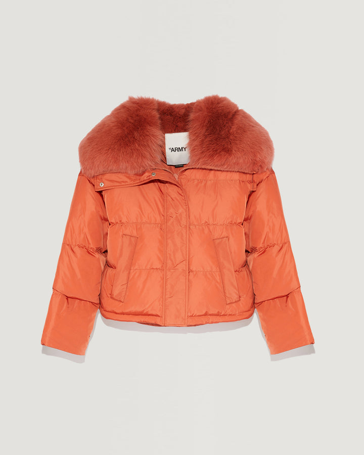 Down jacket with fox fur collar-Yves salomon-Winter sale & boxing day