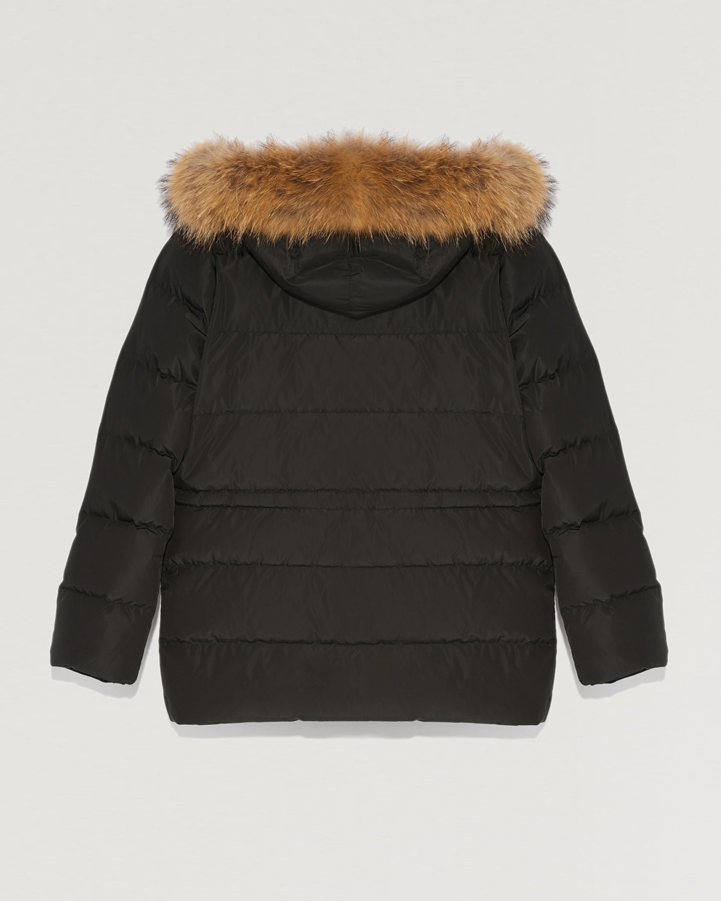 Hooded down jacket with marmot fur-Yves salomon-Winter sale & boxing day