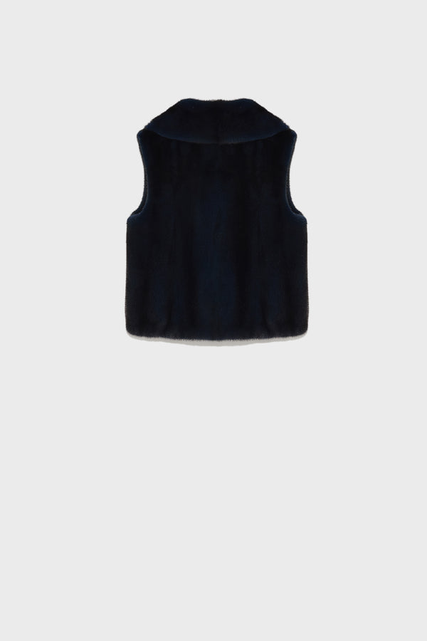 Sleeveless mink fur gilet