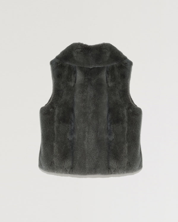 Sleeveless mink fur jacket-Yves salomon-Winter sale & boxing day