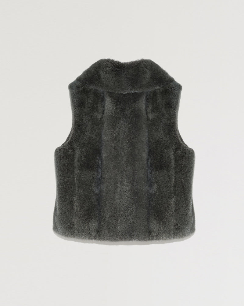 Sleeveless mink fur jacket