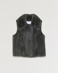 Sleeveless mink fur jacket