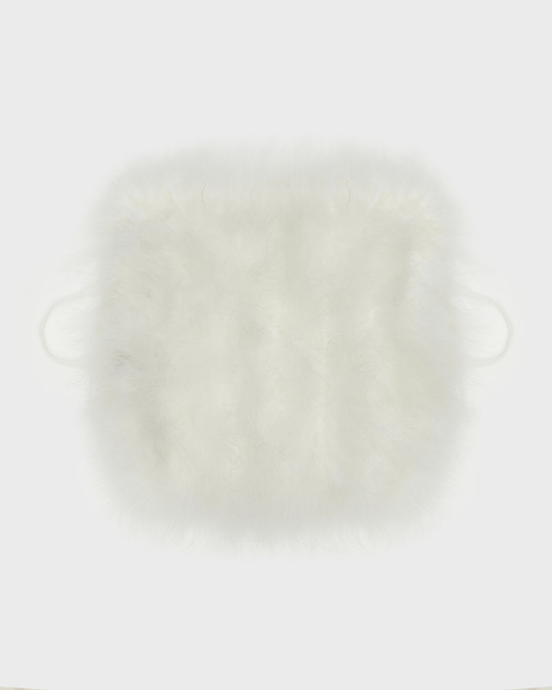 Mini feather bag - white - Yves Salomon