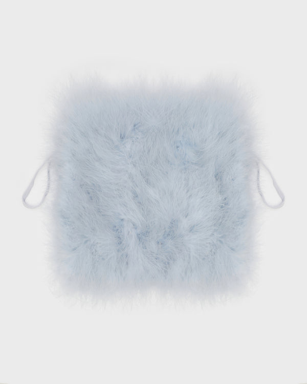 Mini feather bag - blue - Yves Salomon