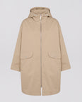 Long parka in technical cotton-mix fabric