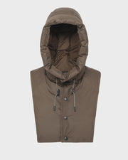 Padded fabric hood bib