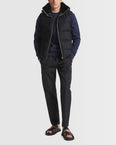 Down Gilet made with Loro Piana fabric with mink fur trim
