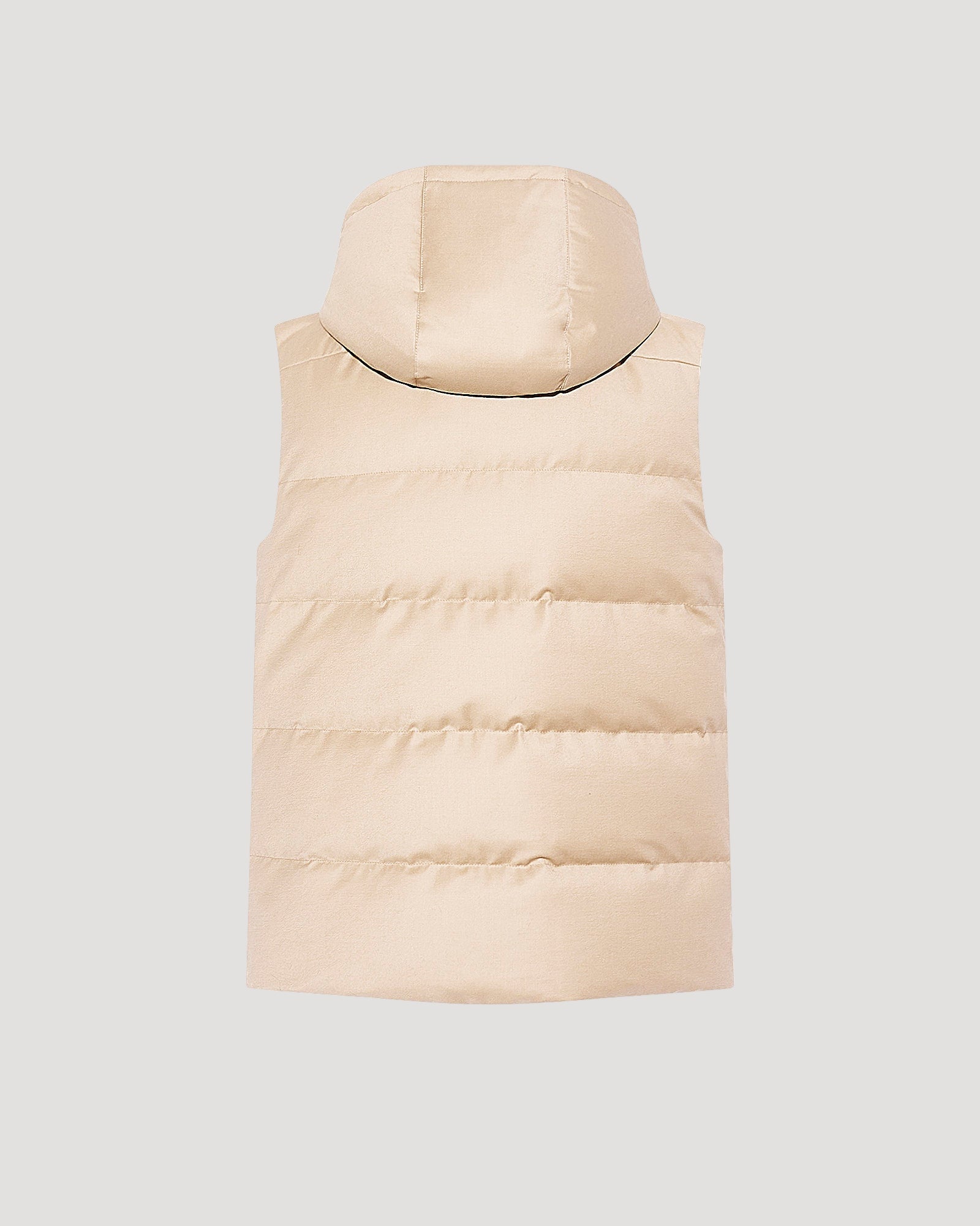 Down Gilet made with Loro Piana fabric with mink fur trim - beige