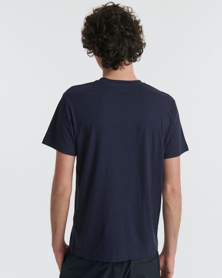 Cotton-cashmere jersey T-shirt - blue - Yves Salomon