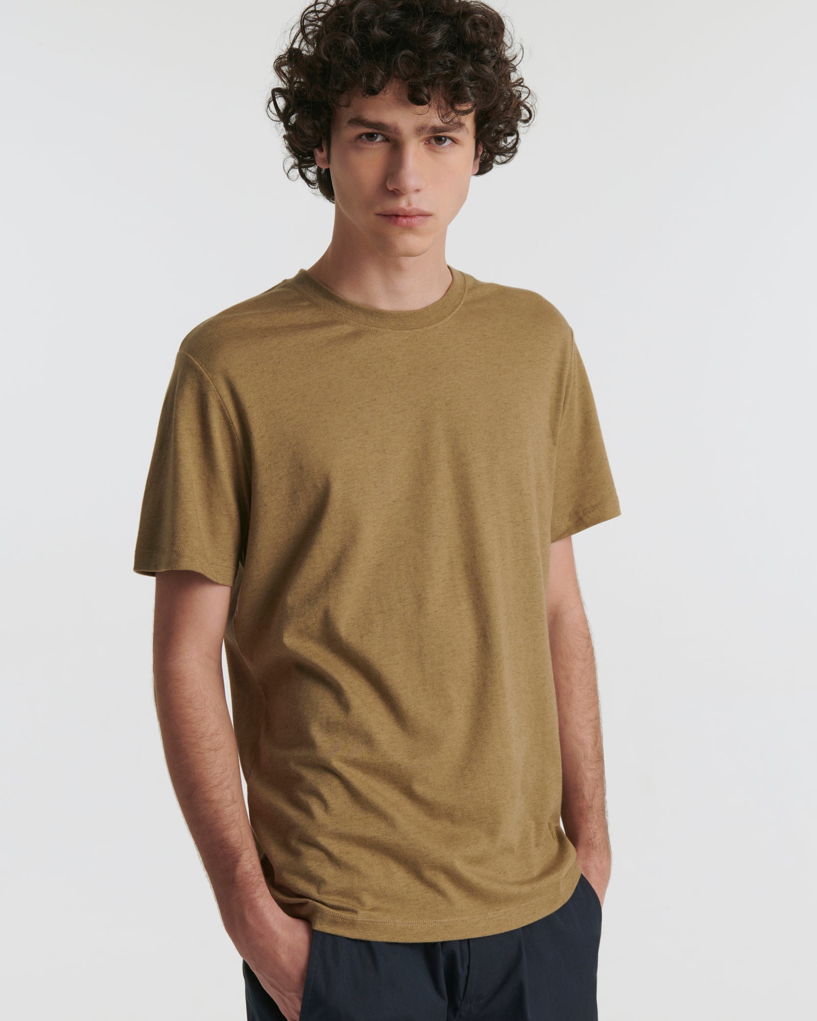 Private sale - Cotton- Cashmere jersey T-shirt - khaki - Yves Salomon