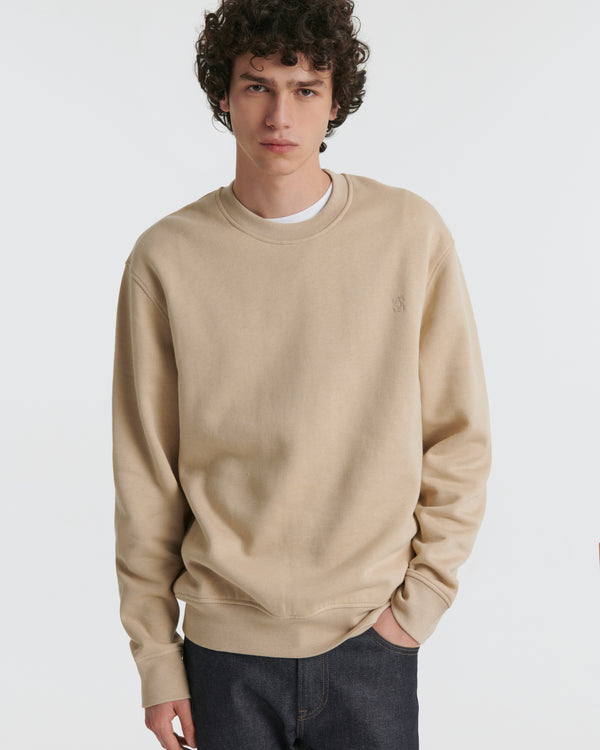 Fleece cotton-cashmere sweatshirt - khaki - Yves Salomon