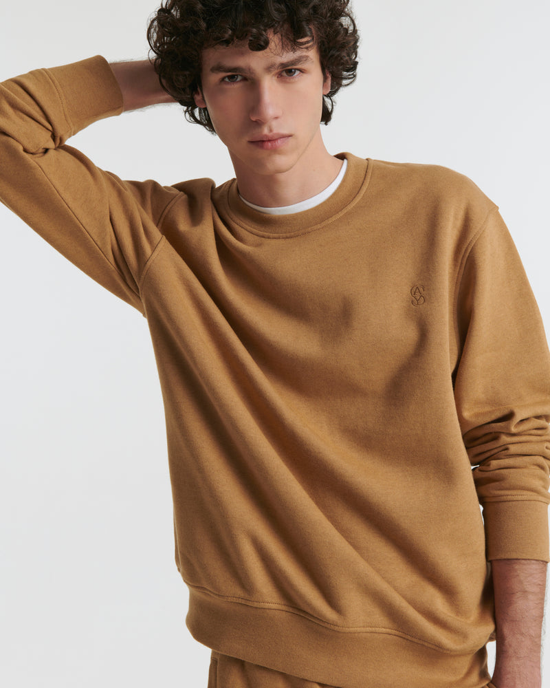 Fleece cotton-cashmere sweatshirt - camel - Yves Salomon